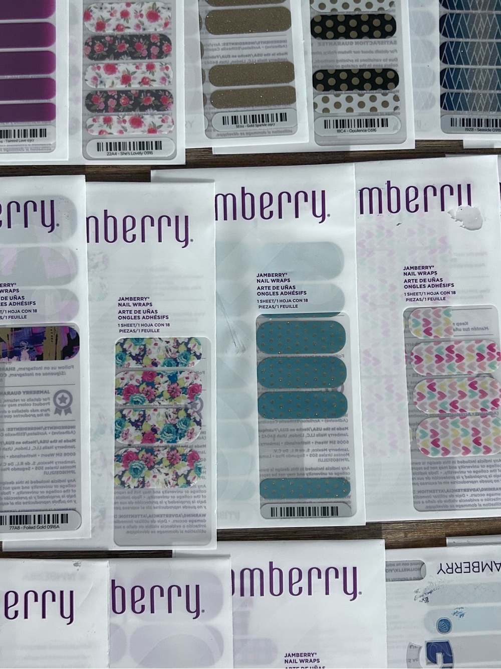 Jamberry Nail Wraps Lot of 20 Mixed Sheets Incomplete / Juniors partials - Picture 3 of 5